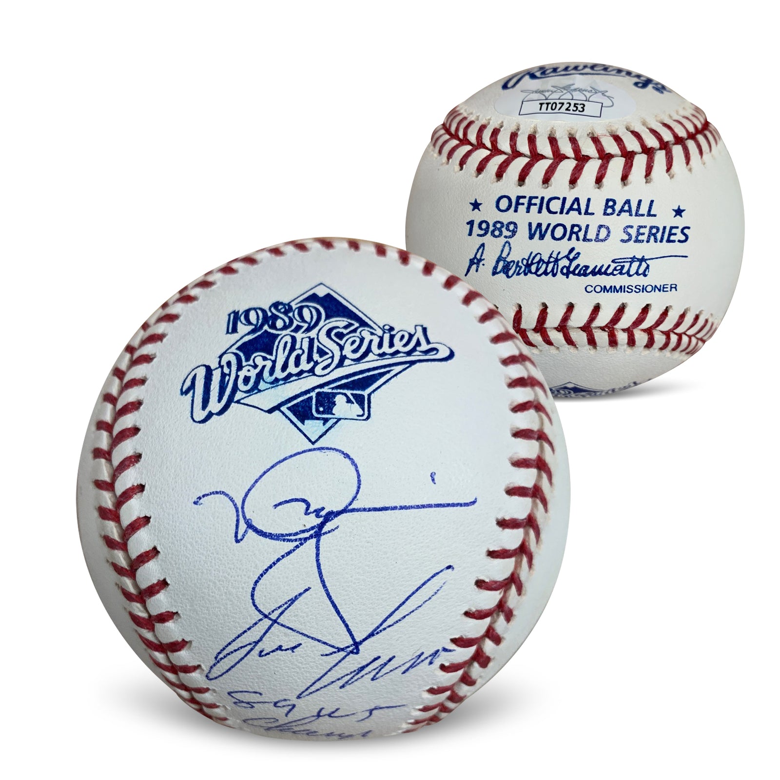Mark McGwire and Jose Canesco Autographed 1989 World Series Signed Baseball JSA COA With UV Display Case-Powers Sports Memorabilia