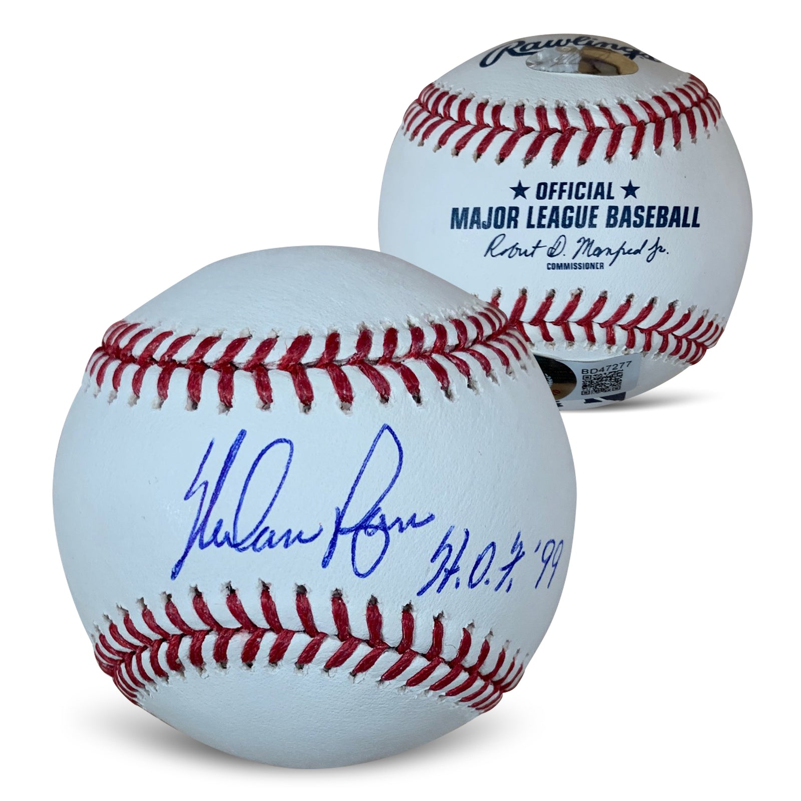 Nolan Ryan Autographed MLB Signed Hall of Fame HOF 1999 Baseball Beckett COA With UV Display Case-Powers Sports Memorabilia