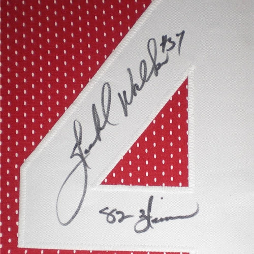 Autographed Herschel Walker Georgia Bulldogs (Red #34) Deluxe Framed Jersey w/ "82 Heisman"-Powers Sports Memorabilia