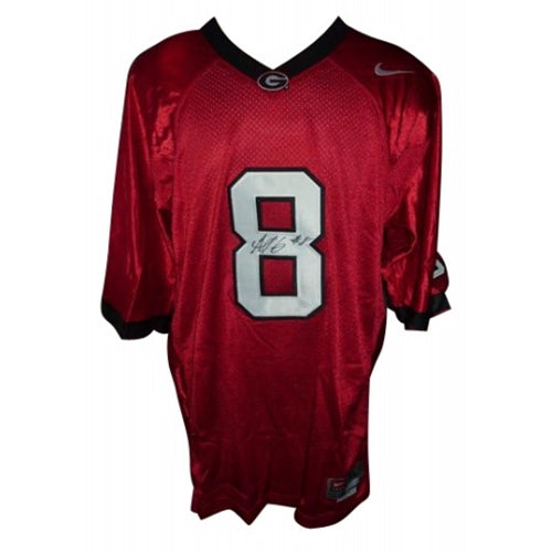 Autographed A.J. Green Georgia Bulldogs (Red #8) Nike Jersey-Powers Sports Memorabilia