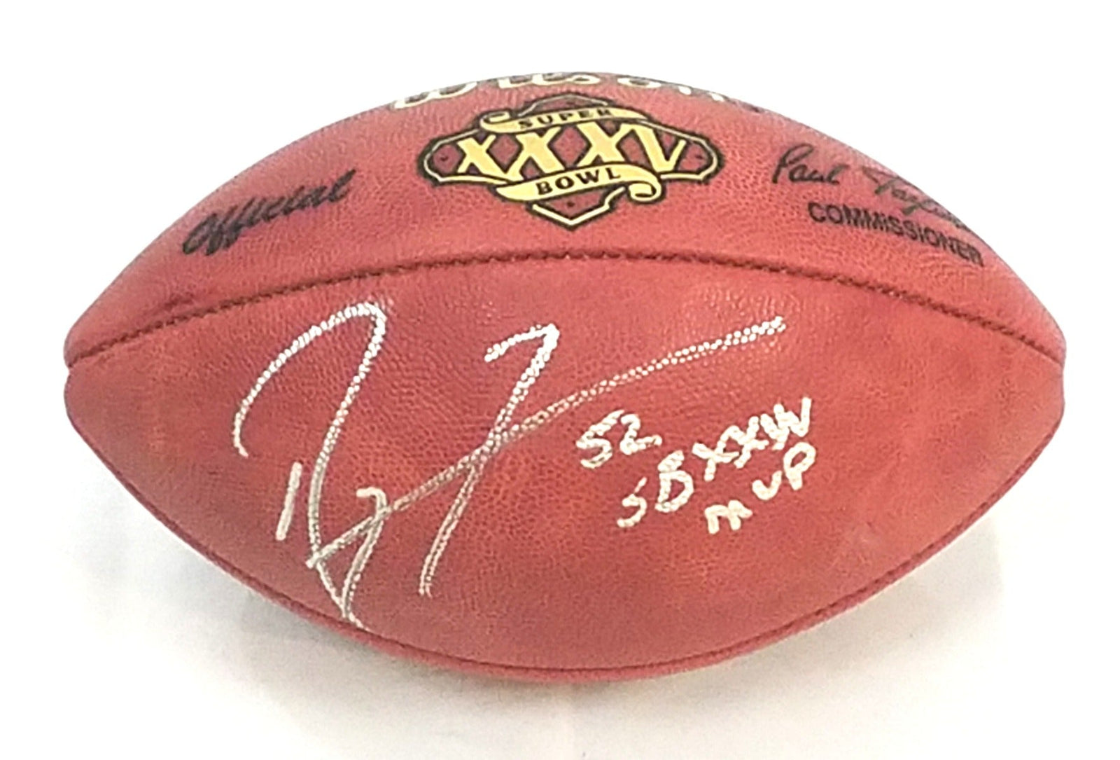 Ray Lewis Signed Baltimore Ravens Super Bowl XXXV Football W/ SB XXXV MVP - Beckett-Powers Sports Memorabilia