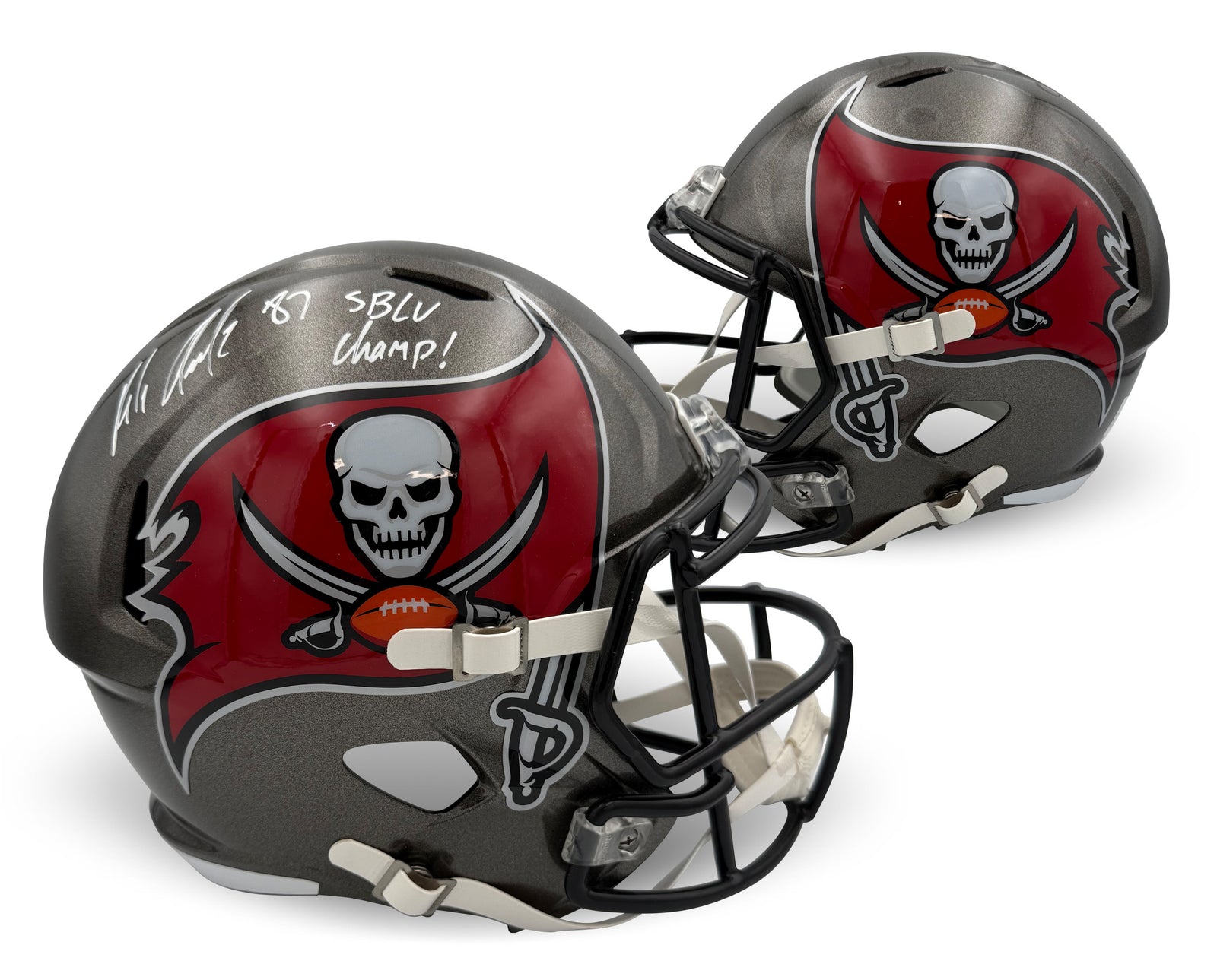 Rob Gronkowski Autographed Tampa Bay Buccaneers Signed Full Size Football Replica Helmet SB LV CHAMP Beckett Certified COA-Powers Sports Memorabilia