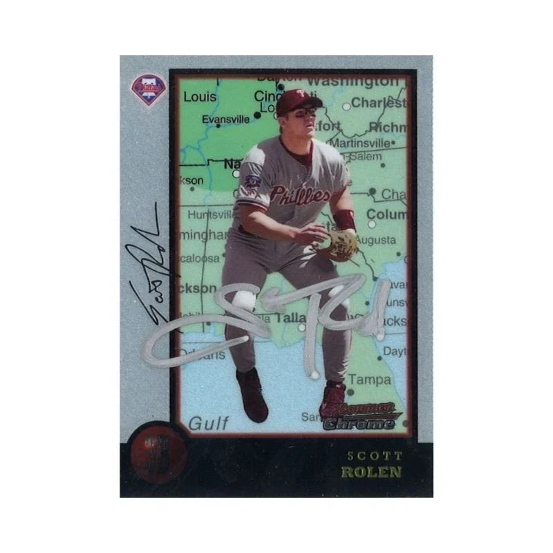 1998 Bowman Chrome Scott Rolen International Autograph-Powers Sports Memorabilia