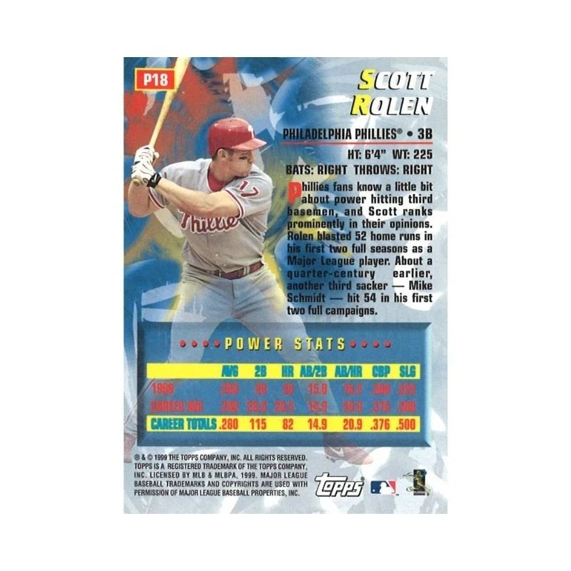 2000 Topps Power Players Scott Rolen Autograph-Powers Sports Memorabilia