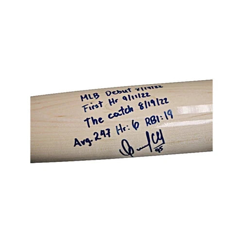 Oswaldo Cabrera New York Yankees Signed 4 Inscription Stat Game Model Marucci Bat-Powers Sports Memorabilia