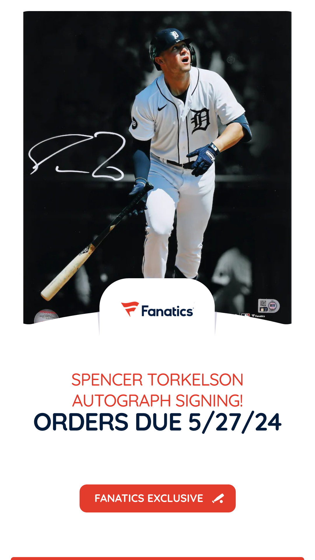 Spencer Torkelson Autograph Signing-Powers Sports Memorabilia