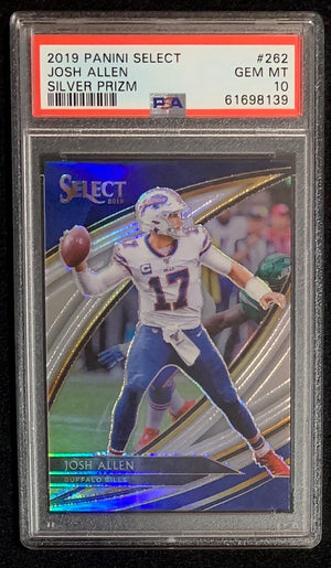 Josh Allen 2019 Panini Select Silver Prizm Football Card #262 Graded PSA 10-Powers Sports Memorabilia