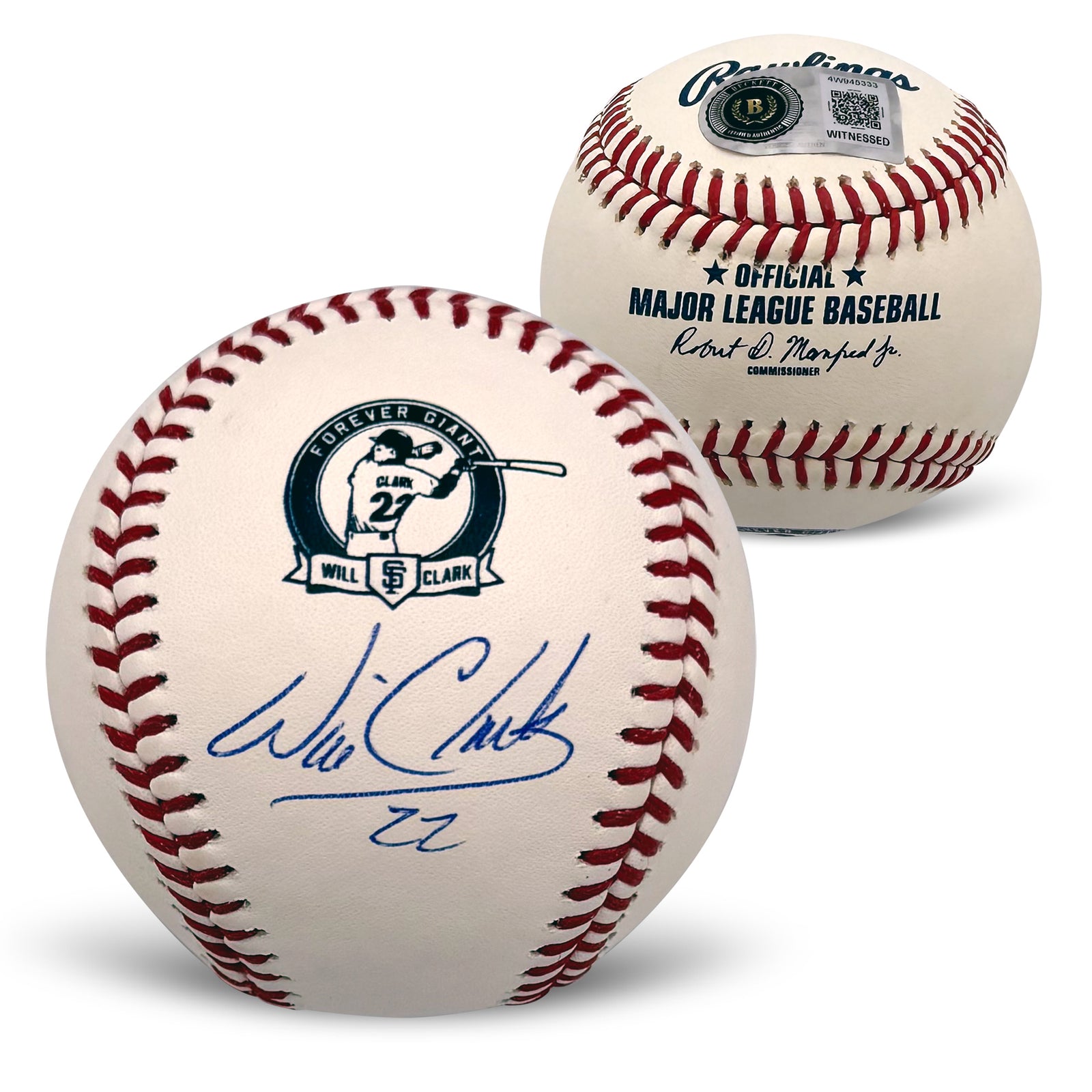 Will Clark Autographed Giants Retirement Baseball Beckett-Powers Sports Memorabilia