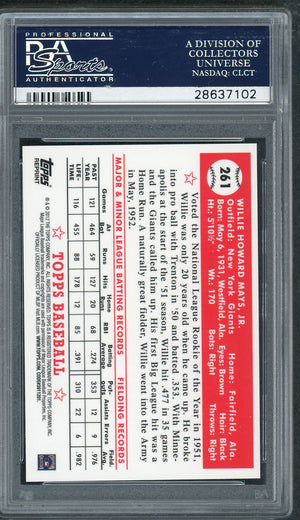 Willie Mays 2012 Topps Factory Set 1952 Gold Refractor Baseball Card #261 Graded PSA 10 GEM MINT-Powers Sports Memorabilia