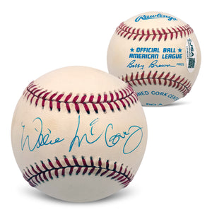 Willie McCovey Autographed San Francisco Giants Signed American League Baseball With UV Display Case JSA COA CH46282