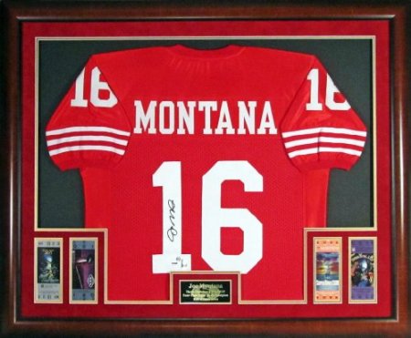 Joe Montana Autographed 49ers Jersey Framed