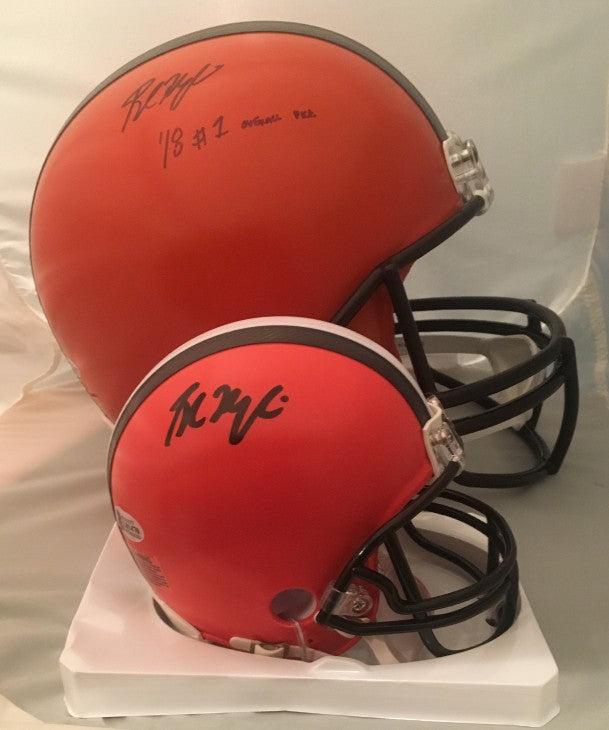 Autographed Football Helmets - Difference in Size of Mini and Full Size