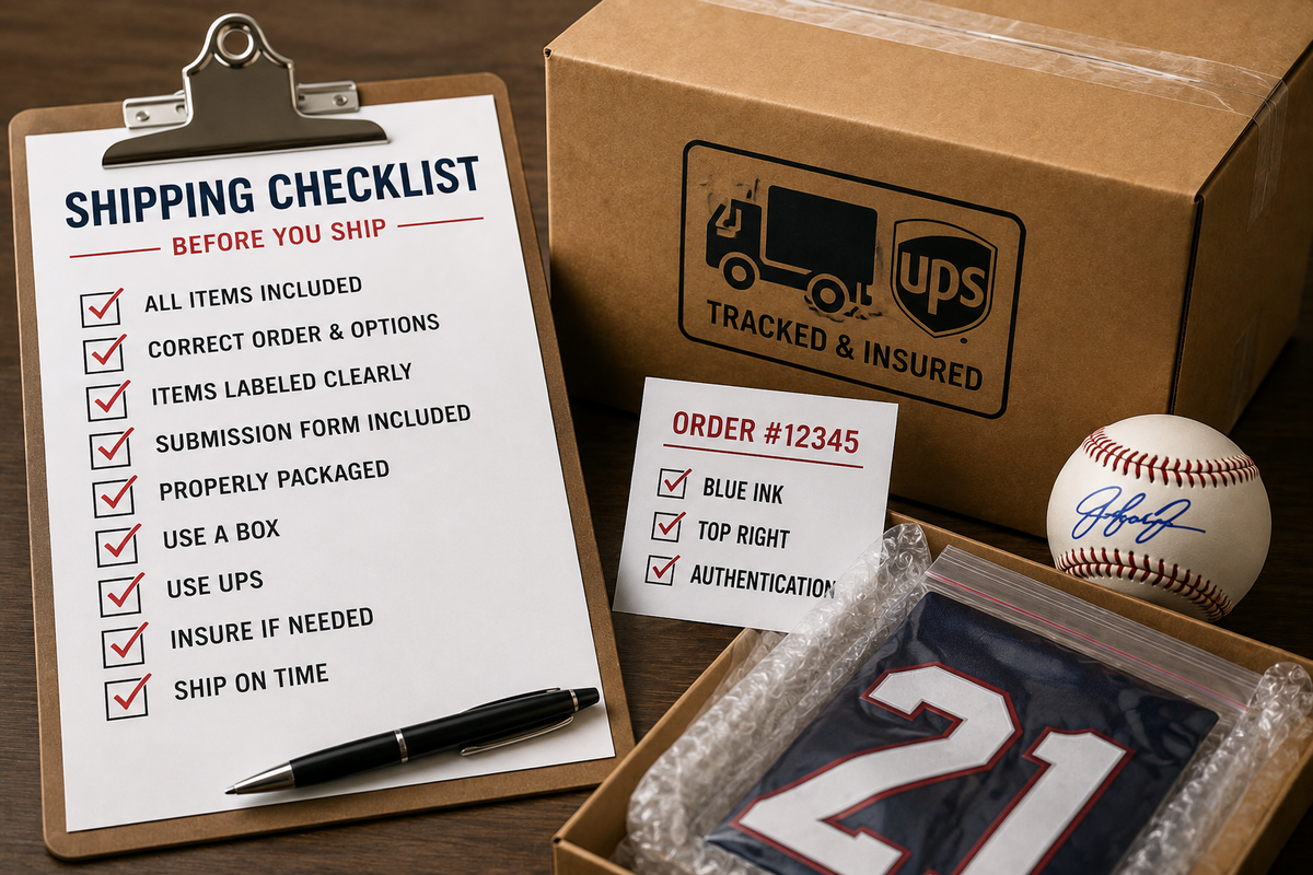shipping sports memorabilia