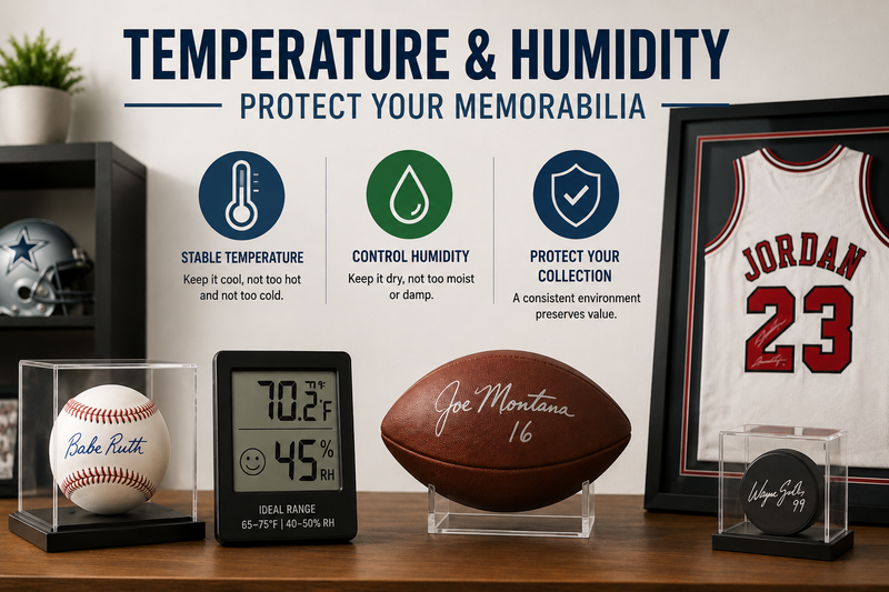 temperature and humidity sports memorabilia