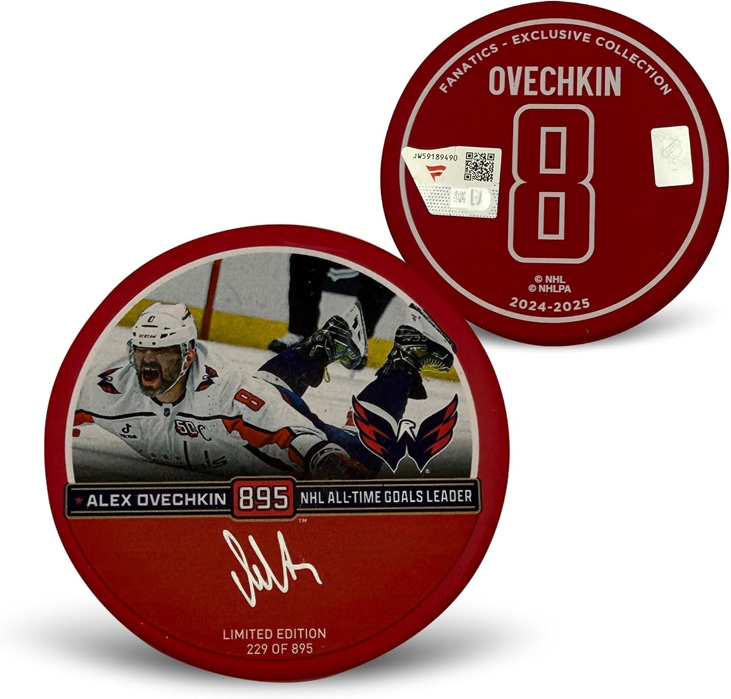 Rondelles de hockey signées