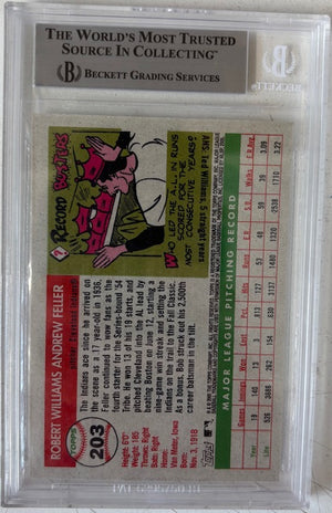 Bob Feller 2005 Topps 1955 National Card #203 Beckett Auto-Powers Sports Memorabilia
