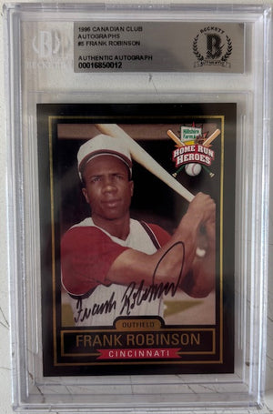 Frank Robinson 1996 Canadian Club Autograps Card #5 Beckett-Powers Sports Memorabilia
