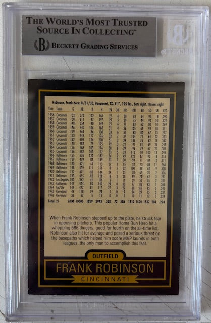 Frank Robinson 1996 Canadian Club Autograps Card #5 Beckett-Powers Sports Memorabilia
