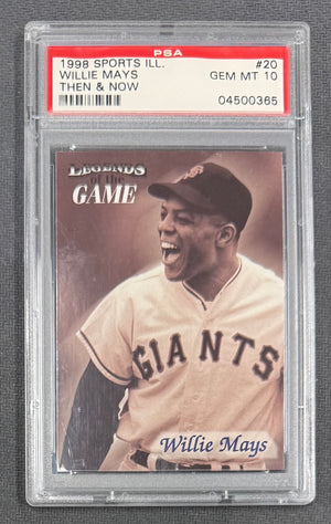 Willie Mays 1998 SI Then & Now Legends of the Game Baseball Card #20 Graded PSA 10 Cert #04500365-Powers Sports Memorabilia