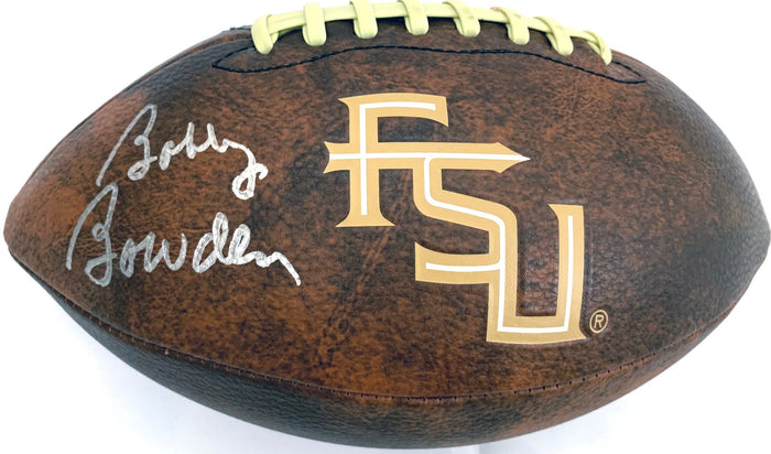 Bobby Bowden Signed Florida State Seminoles Vintage Logo Football - Beckett-Powers Sports Memorabilia