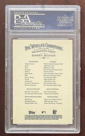 Barry Bonds 2007 Topps Allen & Ginter San Francisco Giants Baseball Card #320 Graded PSA 10 Cert #07238368-Powers Sports Memorabilia