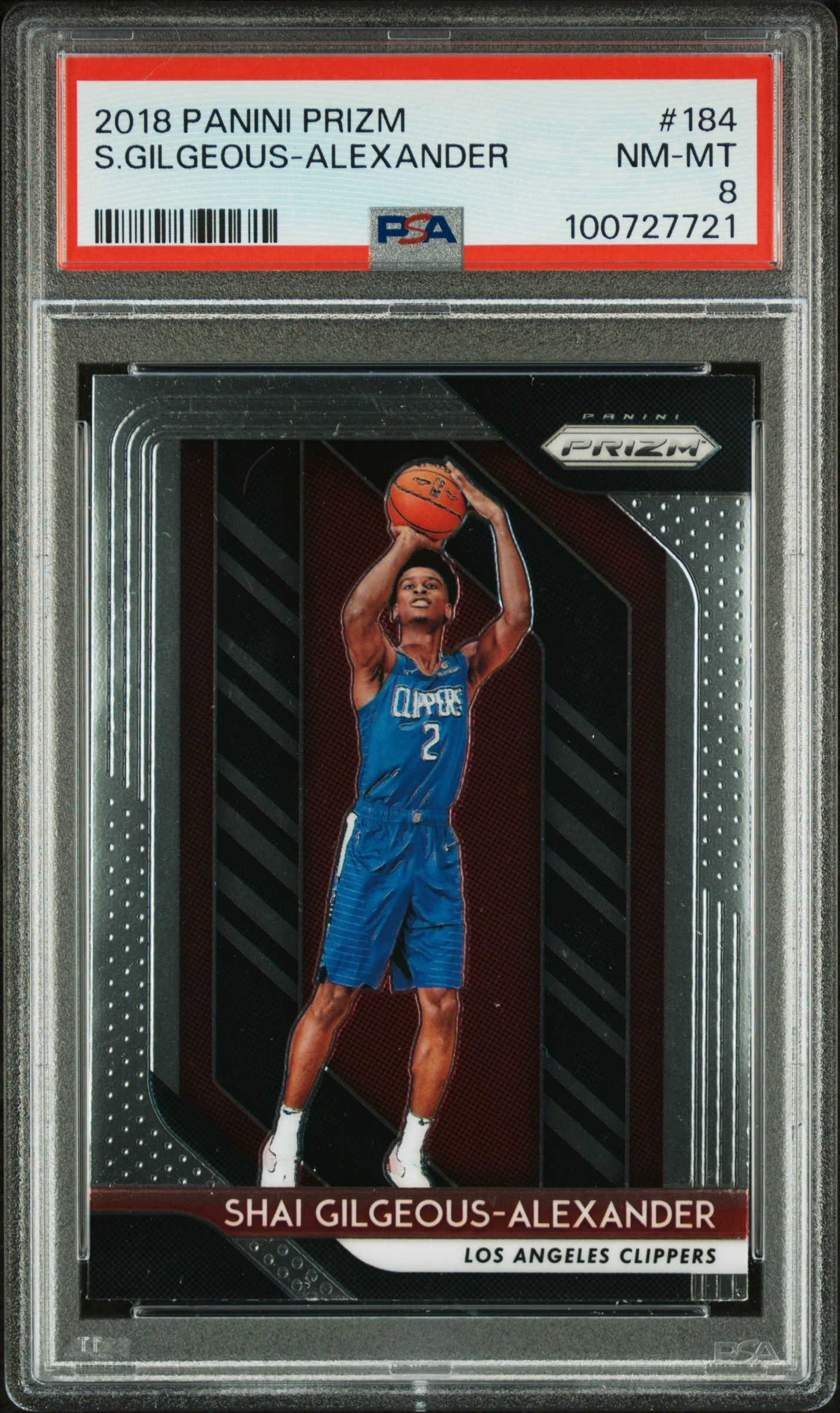 Shai Gilgeous-Alexander 2018 Panini Prizm Basketball Rookie Card #184 Graded PSA 8-Powers Sports Memorabilia