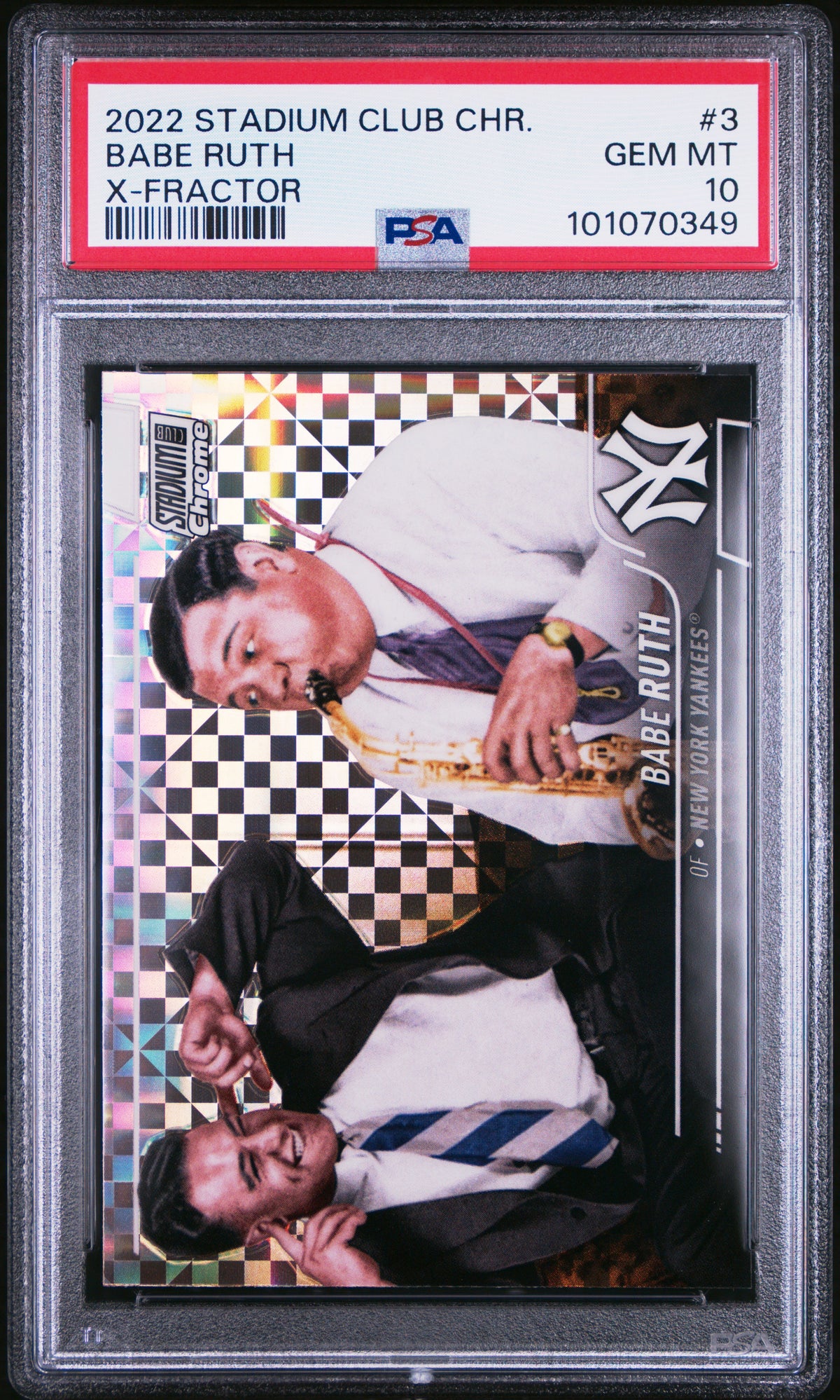 Babe Ruth 2022 Topps Stadium Club Chrome X-Fractor Card #3 PSA 10-Powers Sports Memorabilia