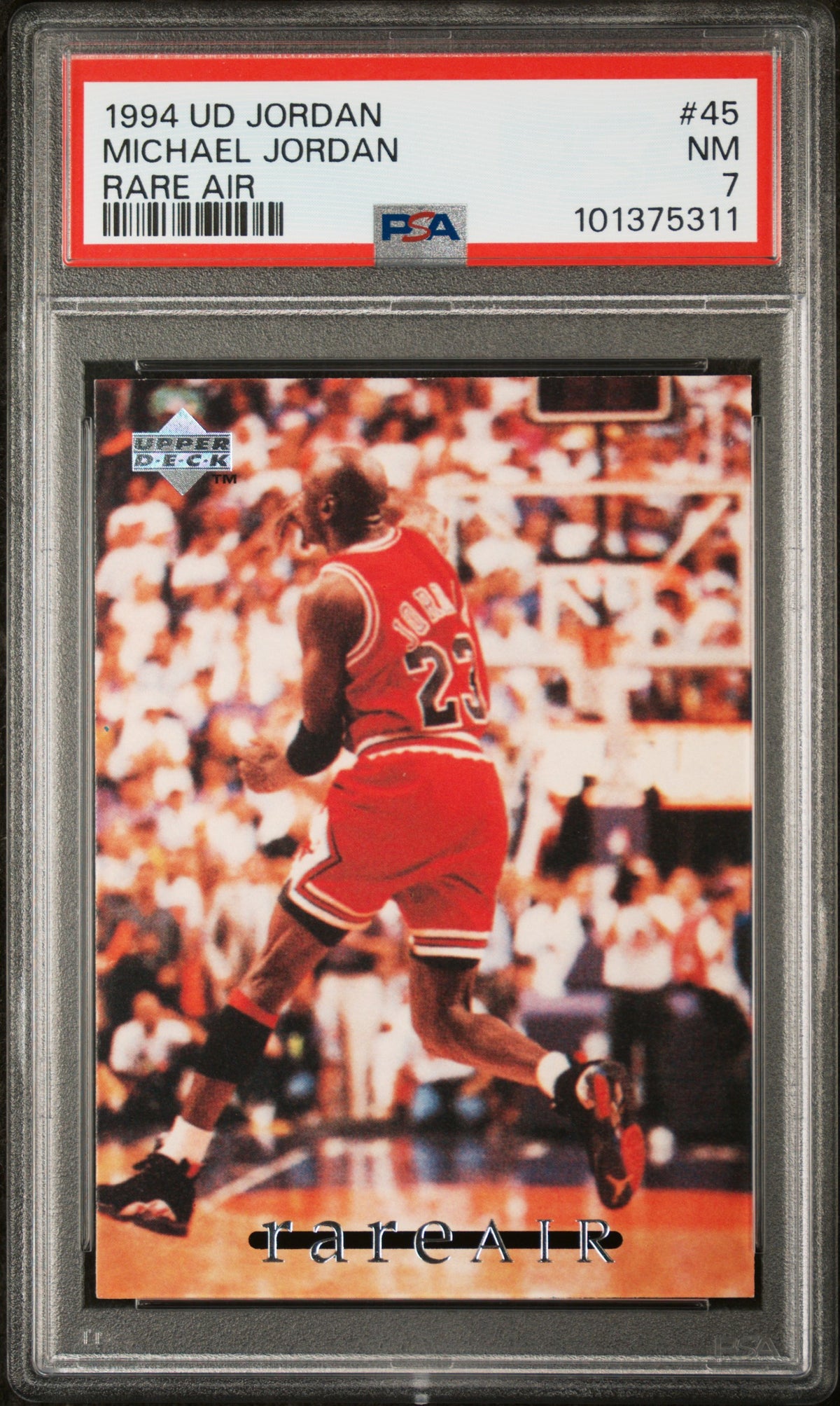 Michael Jordan 1994 Upper Deck Rare Air Chicago Bulls Basketball Card #45 Graded PSA 7 Cert #101375311