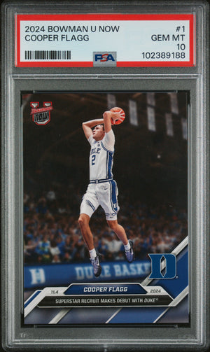 Cooper Flagg 2024 Bowman U Duke Debut Basketball Rookie Card #1 Graded PSA 10-Powers Sports Memorabilia