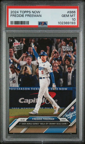 Freddie Freeman 2024 Topps Now World Series Game 1 Grand Slam Baseball Card #866 Graded PSA 10-Powers Sports Memorabilia