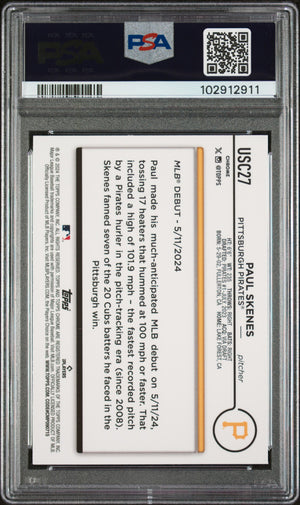 Paul Skenes 2024 Topps Chrome Update Baseball Rookie Card #USC27 Graded PSA 10