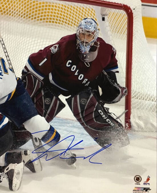 David Aebischer Signed Colorado Avalanche 16x20-Powers Sports Memorabilia