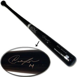 Austin Jackson Autographed Black Big Stick Bat- Steiner Hologram (Cleveland Indians)-Powers Sports Memorabilia