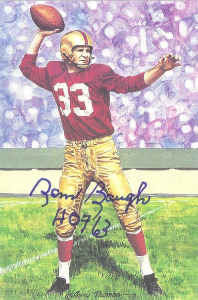 Sammy Baugh Signed Washington Redskins Goal Line Art Card-Powers Sports Memorabilia