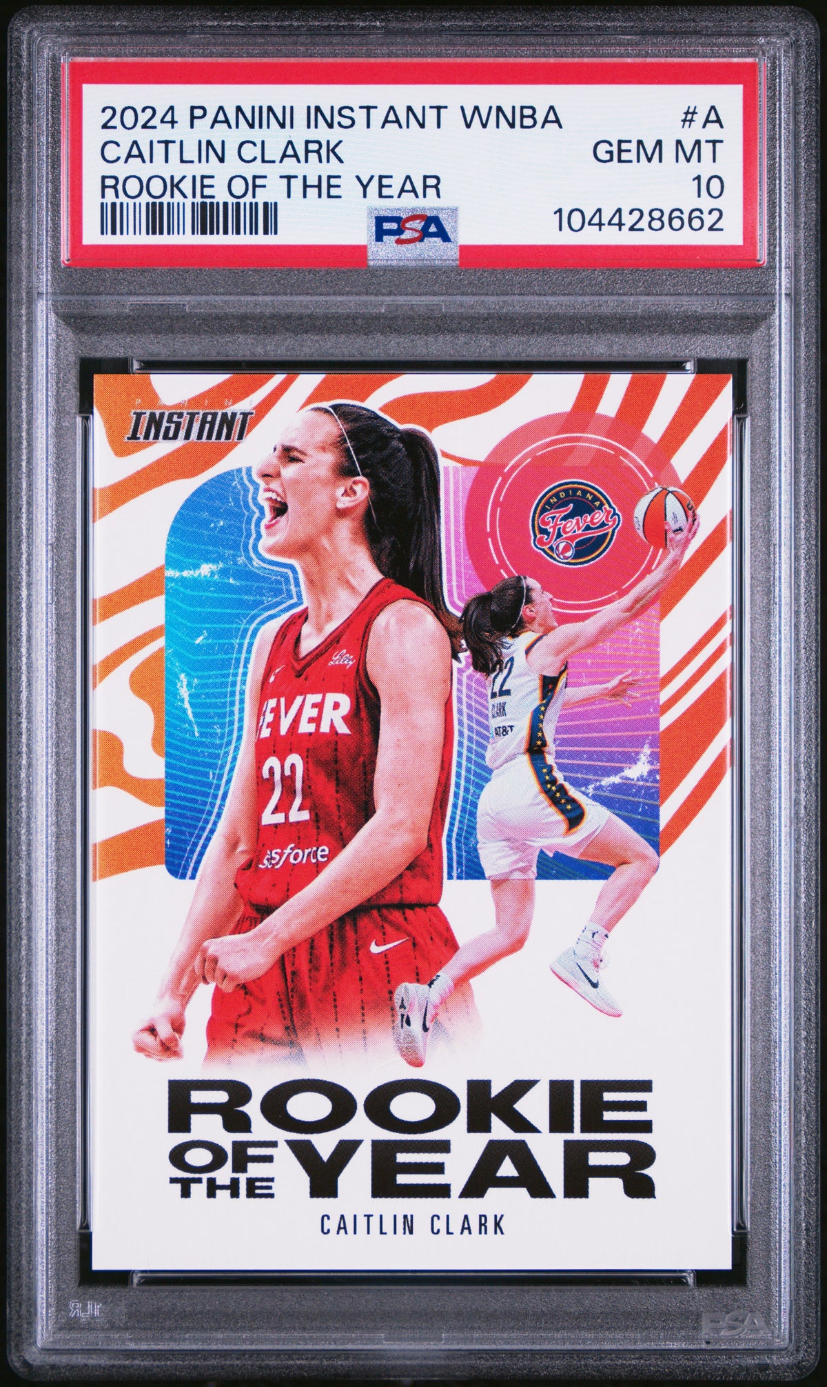 Caitlin Clark 2024 Panini Instant WNBA Rookie of the Year Basketball Card #A Graded PSA 10-Powers Sports Memorabilia