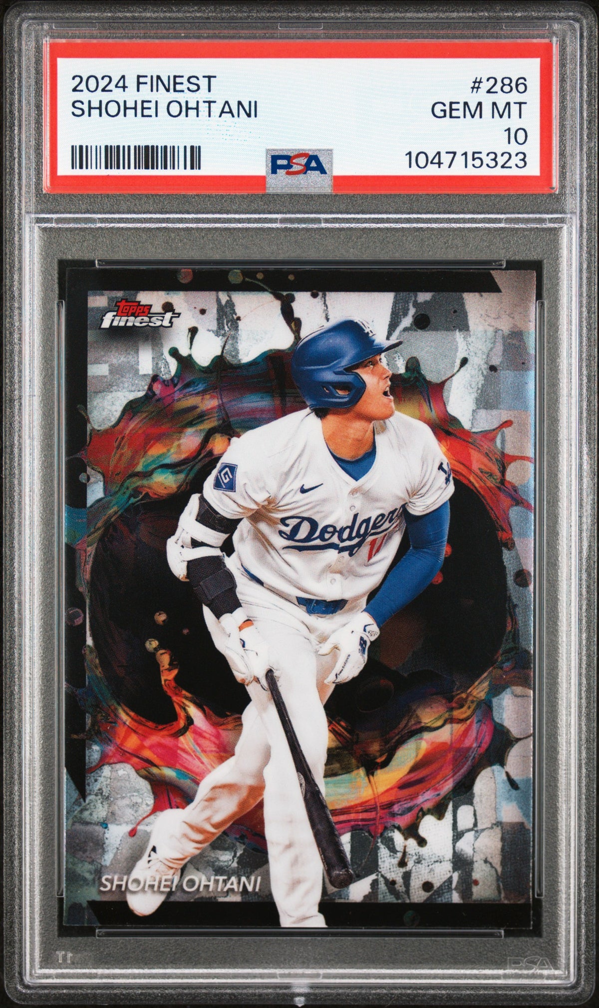 Shohei Ohtani 2024 Topps Finest Baseball Card #286 Graded PSA 10 Cert #104715323-Powers Sports Memorabilia