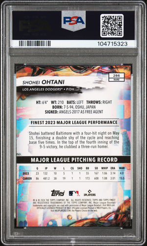 Shohei Ohtani 2024 Topps Finest Baseball Card #286 Graded PSA 10 Cert #104715323-Powers Sports Memorabilia