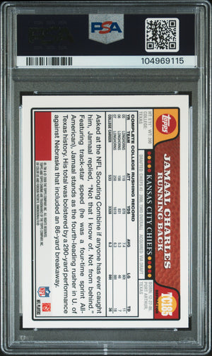 Jamaal Charles 2008 Topps Chrome Refractor Rookie Card #TC185 Auto PSA 10 969115-Powers Sports Memorabilia