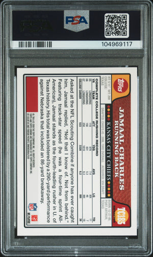 Jamaal Charles 2008 Topps Chrome Refractor Rookie Card #TC185 Auto PSA 10 969117-Powers Sports Memorabilia