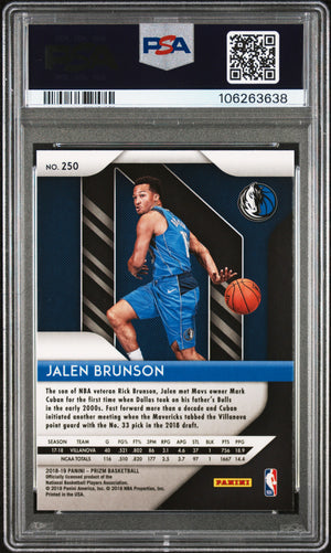 Jalen Brunson 2018 Panini Prizm RC Rookie Card #250 PSA 7-Powers Sports Memorabilia