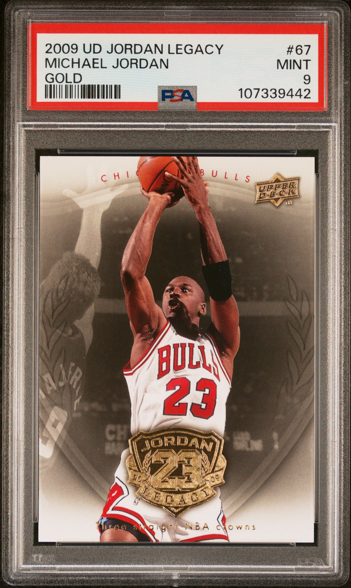 Michael Jordan 2009 Upper Deck Legacy Gold Card #67 PSA 9