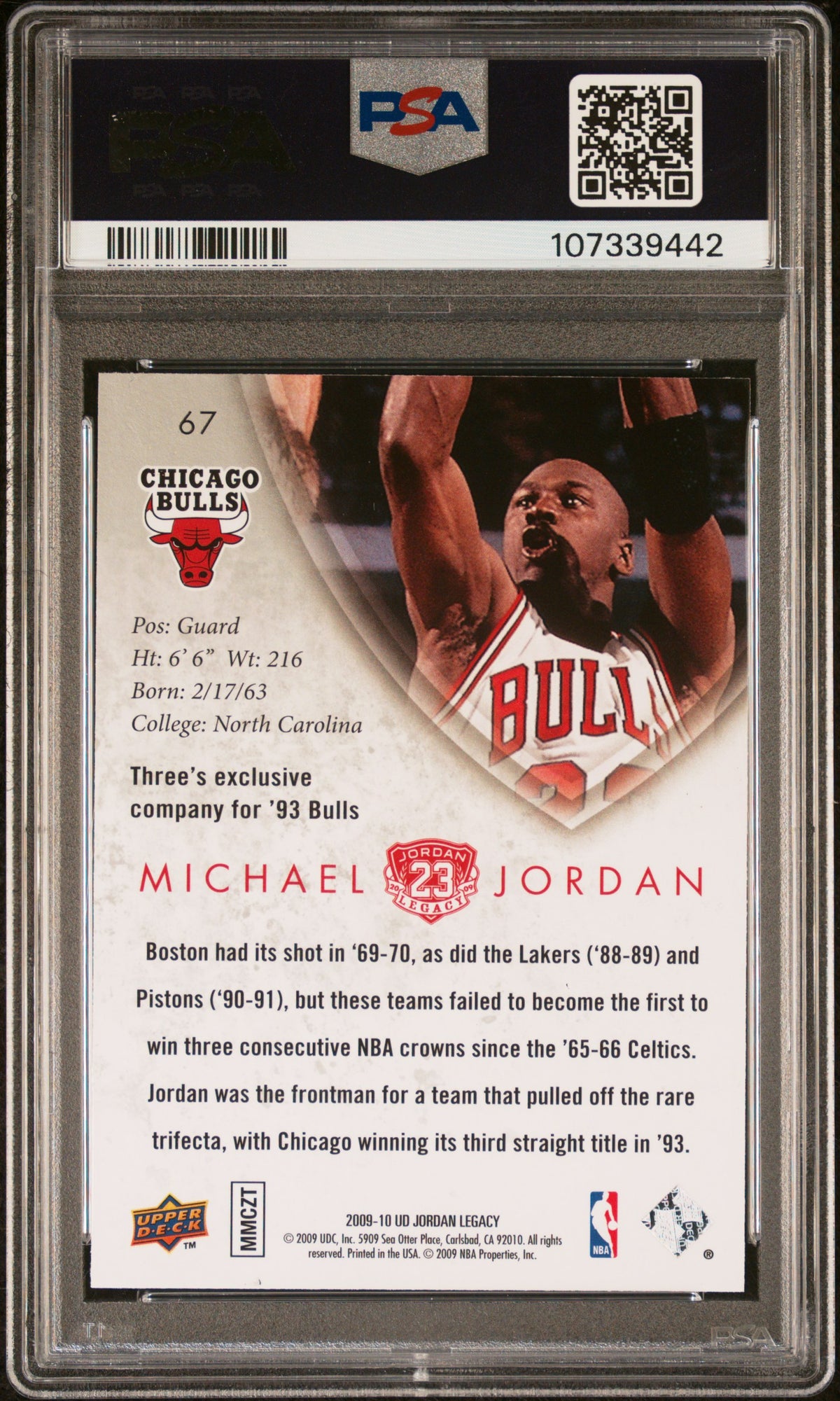 Michael Jordan 2009 Upper Deck Legacy Gold Card #67 PSA 9-Powers Sports Memorabilia
