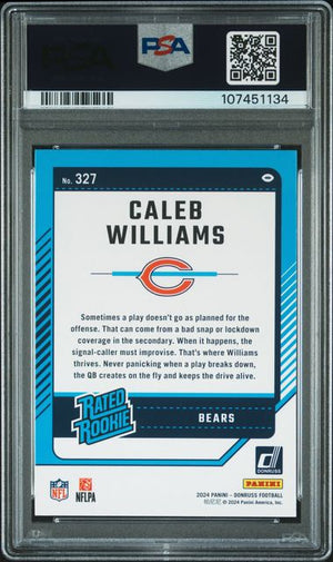 Caleb Williams 2024 Panini Donruss Rookie Card #327 PSA 9