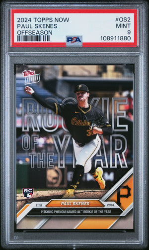 Paul Skenes 2024 Topps Now Offseason Pittsburgh Pirates Baseball Rookie Card #OS2 Graded PSA 9 Cert #108911880-Powers Sports Memorabilia