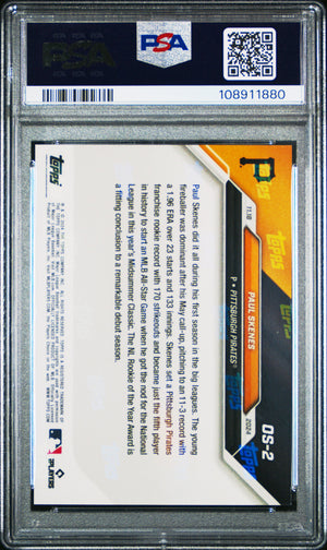 Paul Skenes 2024 Topps Now Offseason Pittsburgh Pirates Baseball Rookie Card #OS2 Graded PSA 9 Cert #108911880-Powers Sports Memorabilia