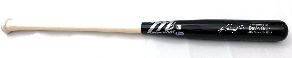 David Ortiz Autographed Boston Red Sox Marucci Game Model Bat Beckett Witnessed-Powers Sports Memorabilia