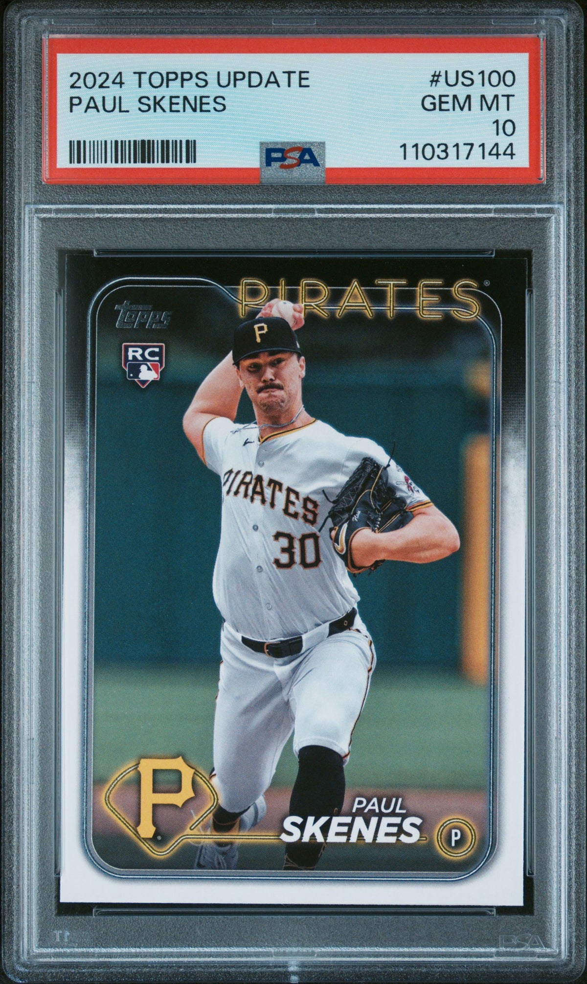 Paul Skenes 2024 Topps Update Baseball Rookie Card #US100 Graded PSA 10-Powers Sports Memorabilia