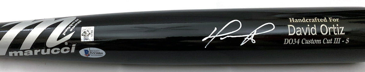 David Ortiz Autographed Boston Red Sox Marucci Game Model Bat Beckett Witnessed-Powers Sports Memorabilia