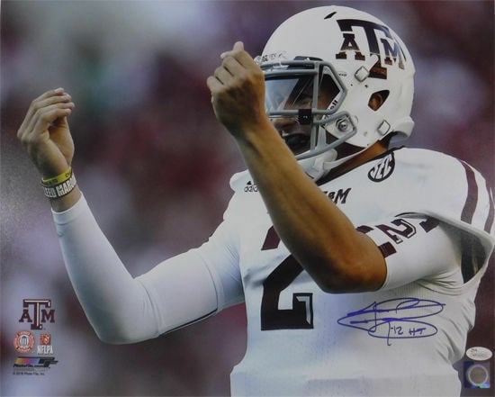 Johnny Manziel Signed Texas A&M Aggies 16x20 Photo (White) HT – JSA Authenticated-Powers Sports Memorabilia
