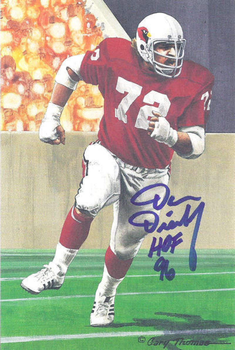 Dan Dierdorf Signed St Louis Cardinals Goal Line Art Card-Powers Sports Memorabilia